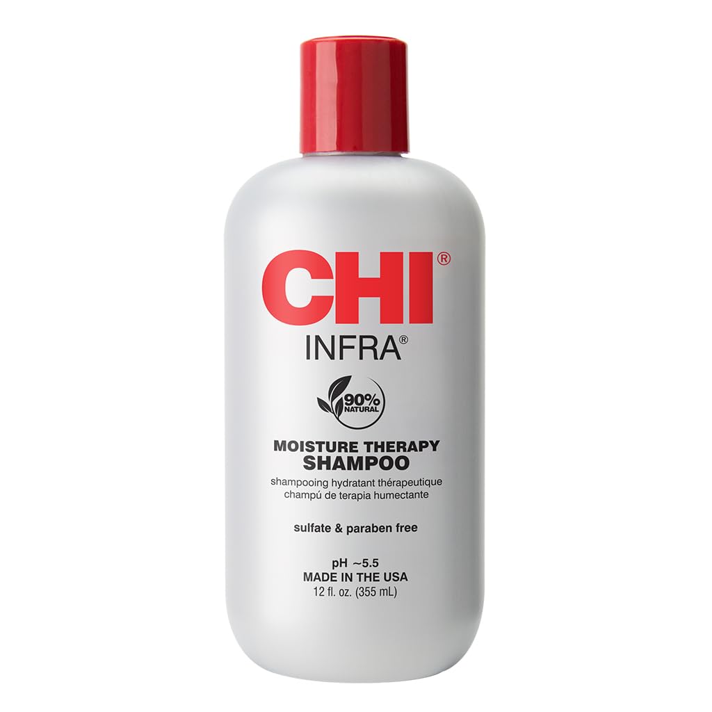 CHI Infra Shampoo, Gently Cleanses Scalp & Hair, Hydrating & Nourishing For All Hair Types, Designed for Heat Damaged Hair, Sulfate, Paraben, & Cruelty-Free, 12 Oz