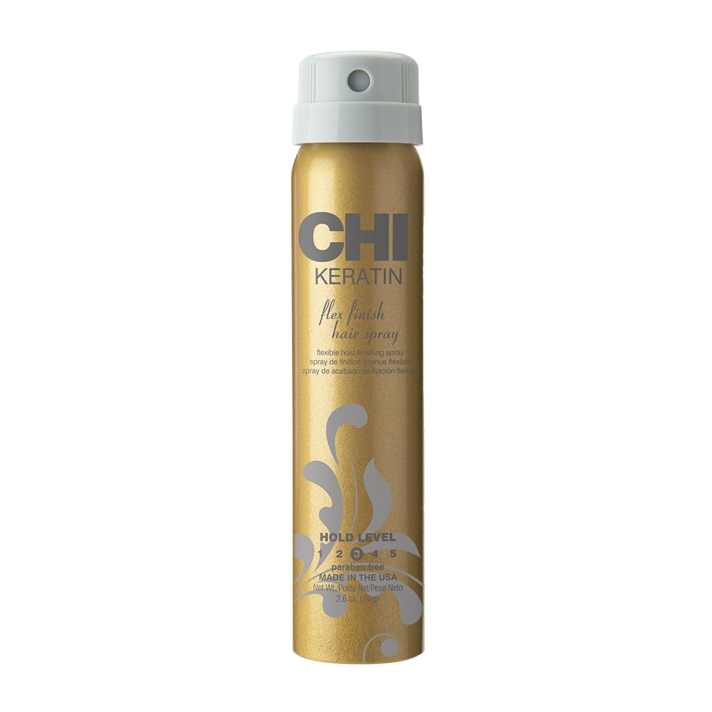 CHI Keratin Flex Finish Hair Spray, Lightweight Spray For Long-Lasting, Smooth Styling, Eliminates Frizz & Flyaways & Seals Out Humidity, 2.6 Oz