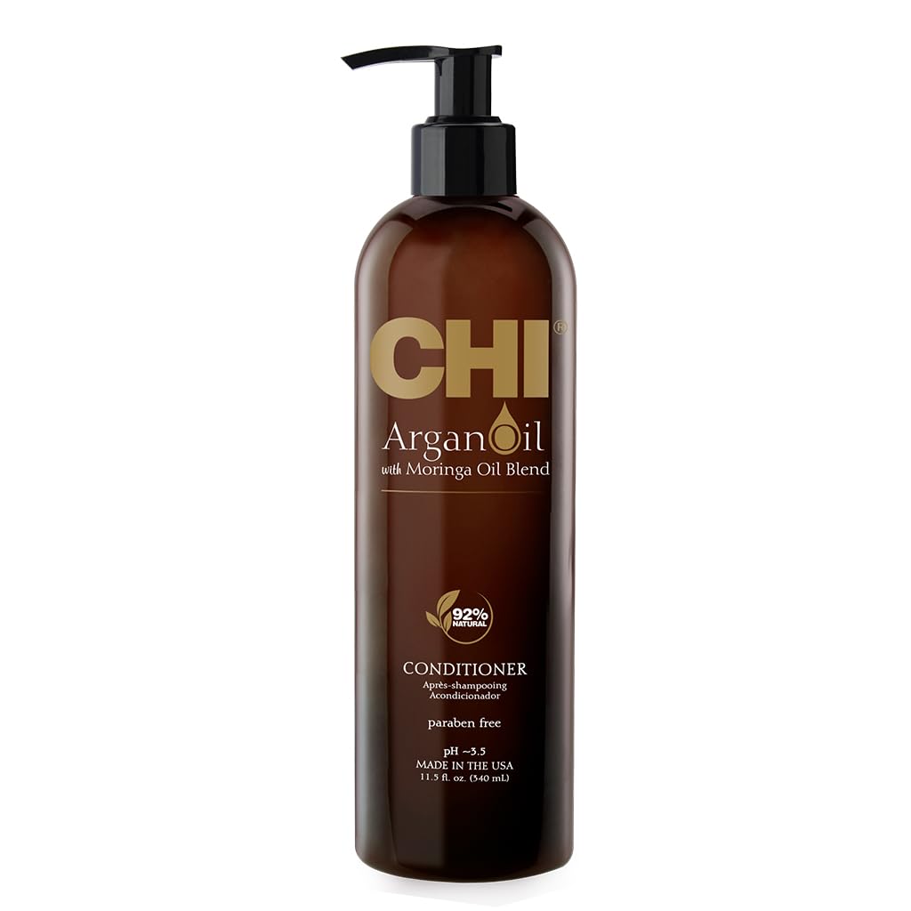 CHI Argan Oil Conditioner, Replenishes Hair Moisture, Enhances Strength & Helps Protect Against Damage, Sulfate, Paraben, & Cruelty-Free, 11.5 Oz