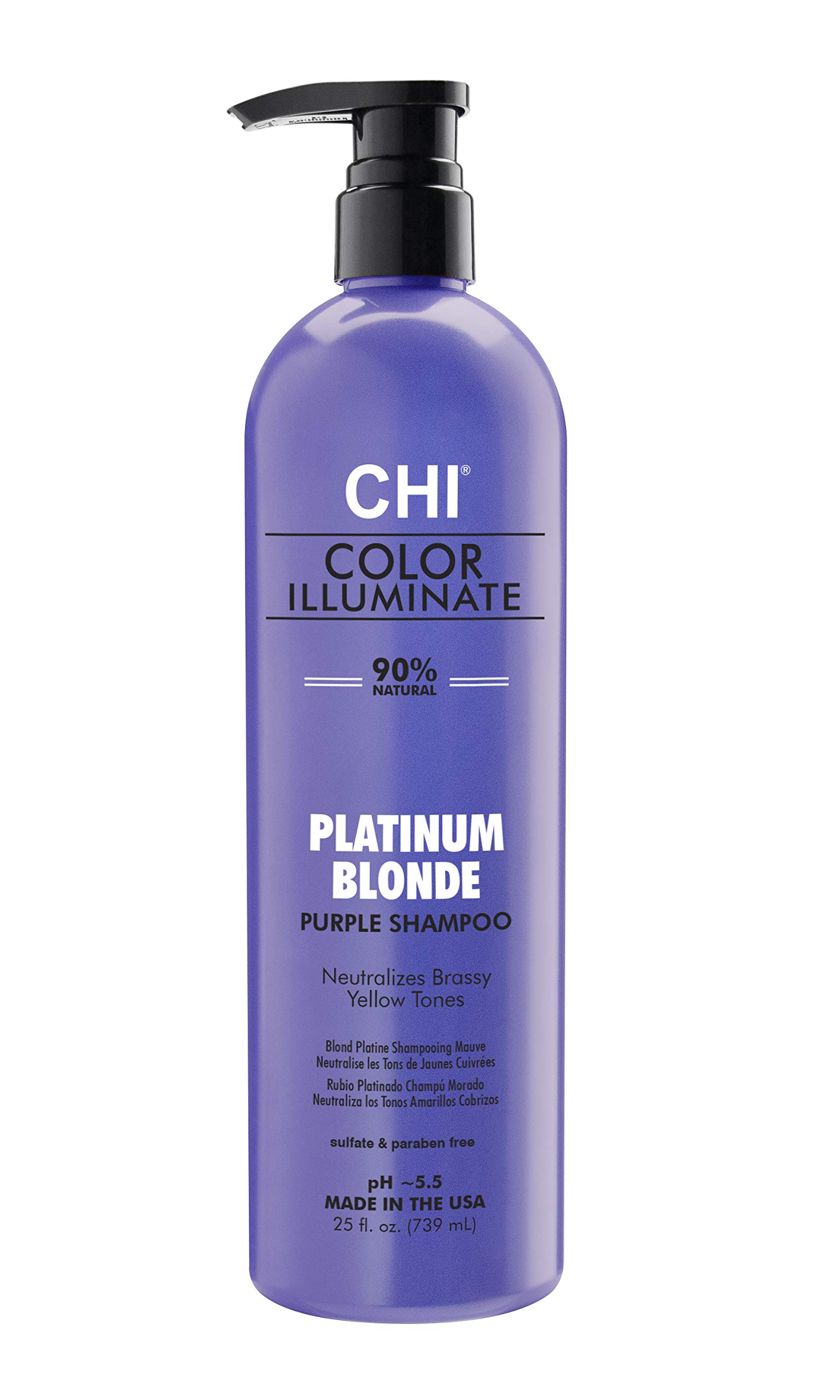 CHI Color Illuminate Shampoo, Provides Balanced Color Replenishment Between Salon Services, Sulfate, Paraben, & Cruelty-Free, Platinum Blonde, 25 Oz
