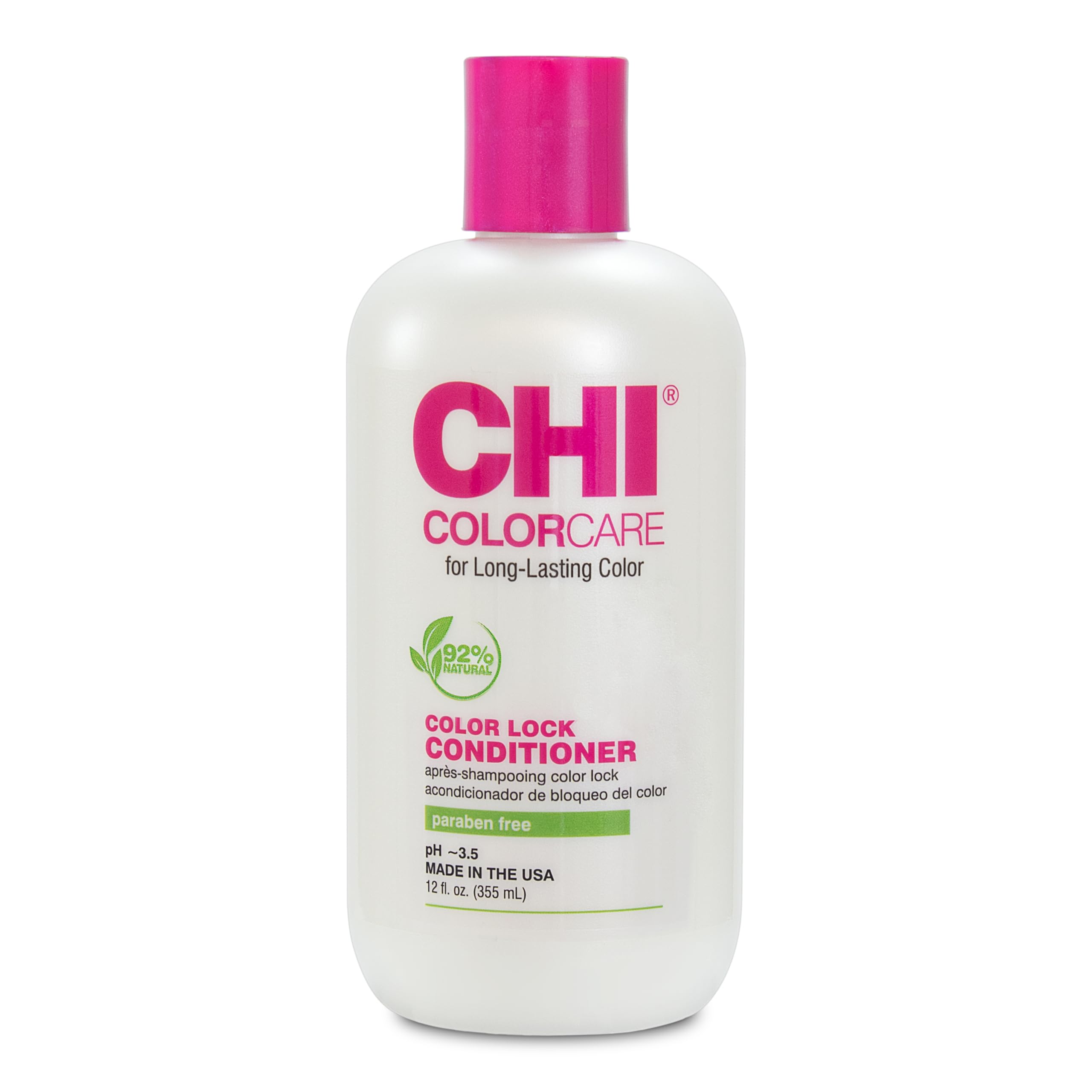 CHI ColorCare Color Lock Conditioner, Locks In Color & Replenishes Moisture For Color-Treated Hair, Sulfate, Paraben, & Cruelty-Free, 12 Oz
