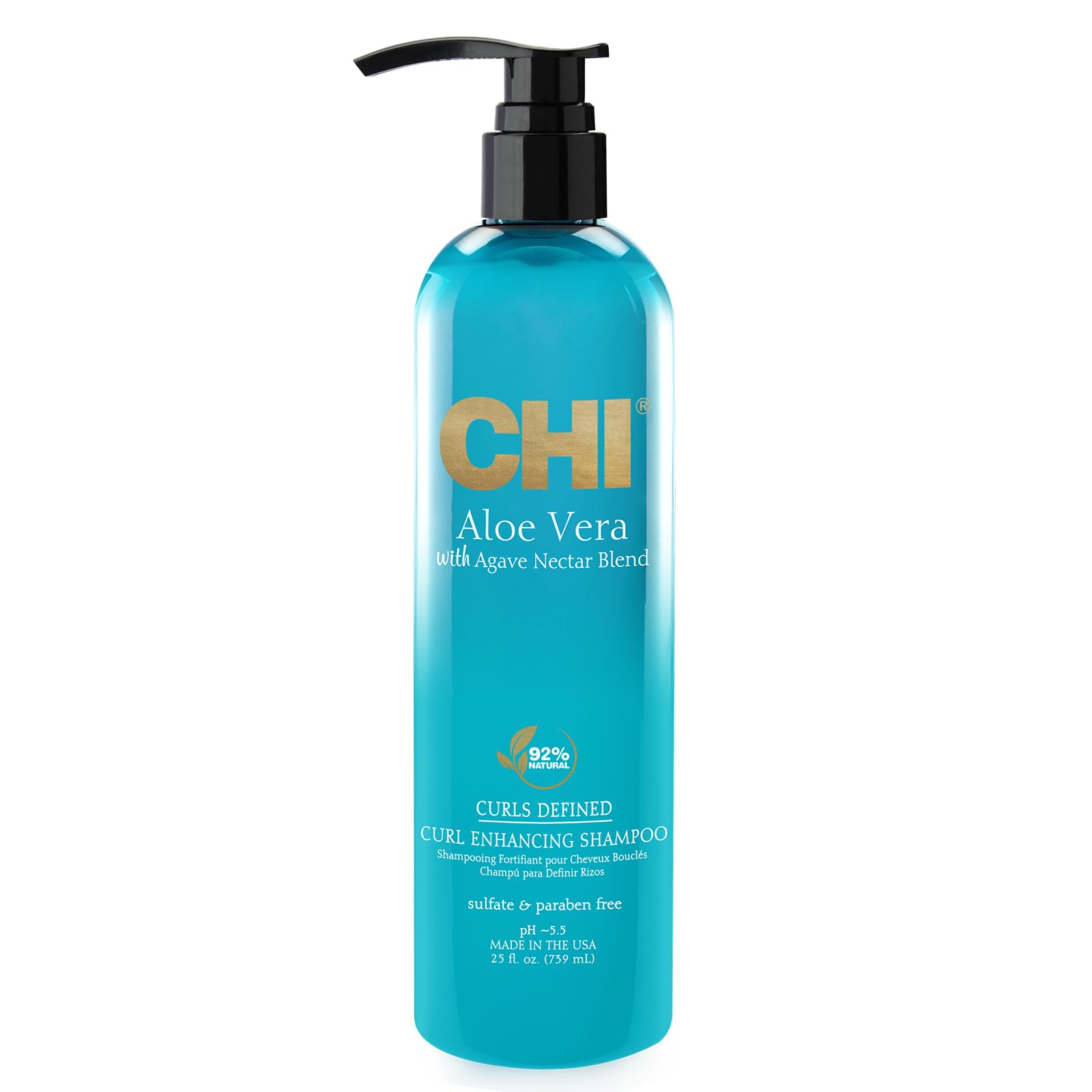 Chi Aloe Vera Curl Enhancing Shampoo, Gently Cleanses & Increases Moisture For Curly Hair, Sulfate, Paraben, & Cruelty-Free, 11.5 Oz