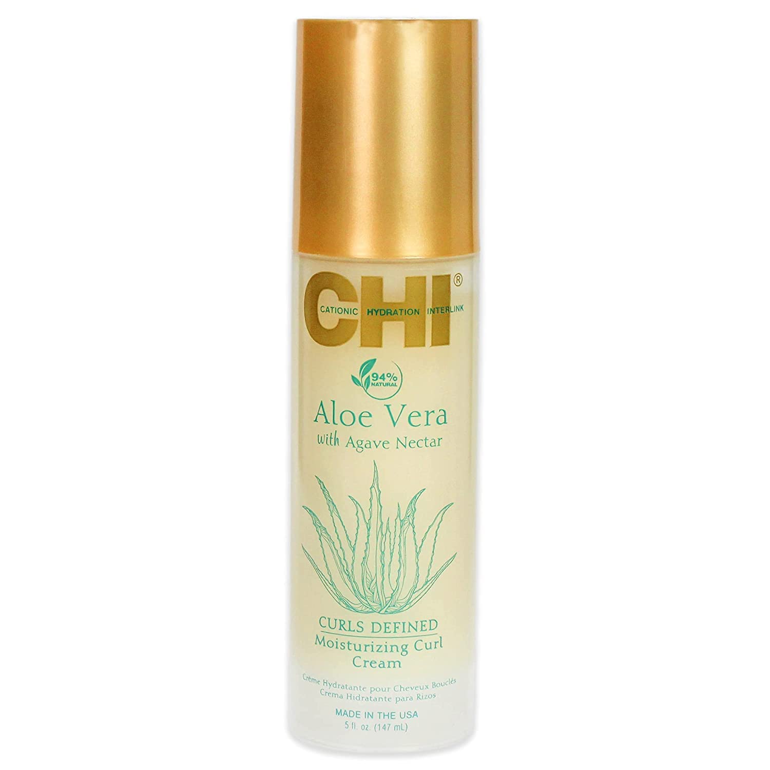 CHI Aloe Vera Moisturizing Curl Cream, Leaves Curls Defined, Bouncy, & Crunch-Free, Sulfate, Paraben & Gluten Free, 5 Oz