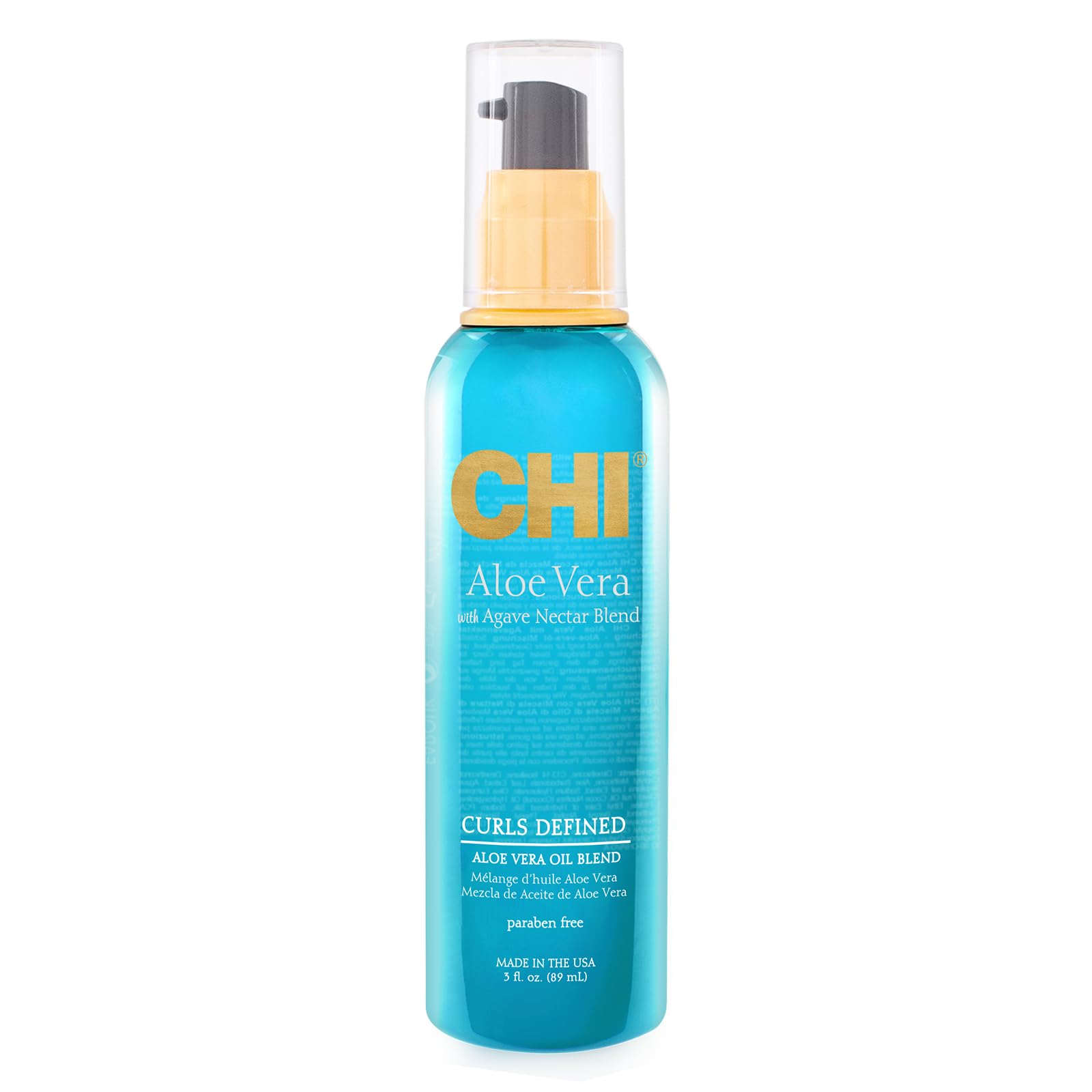 CHI Aloe Vera Oil, Add Strength, Shine & Moisture To Weak Hair, For Curly Hair Types, Sulfate, Paraben, & Cruelty-Free, 3 Oz.