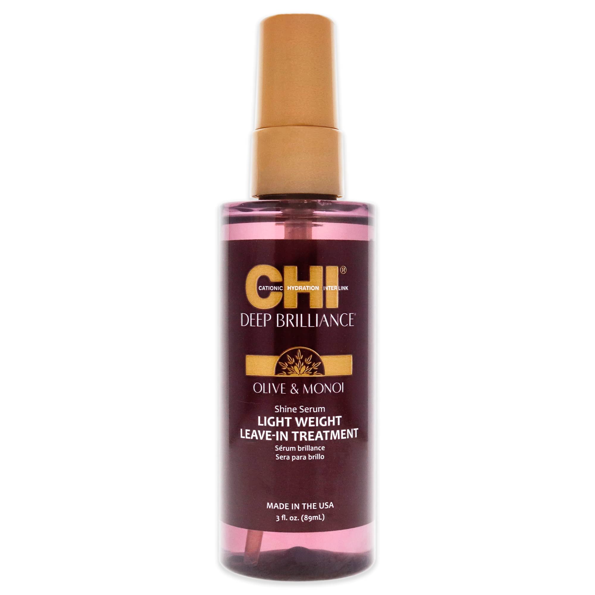 CHI Deep Brilliance Shine Serum Lightweight Leave-In , Purple , 3 Ounce