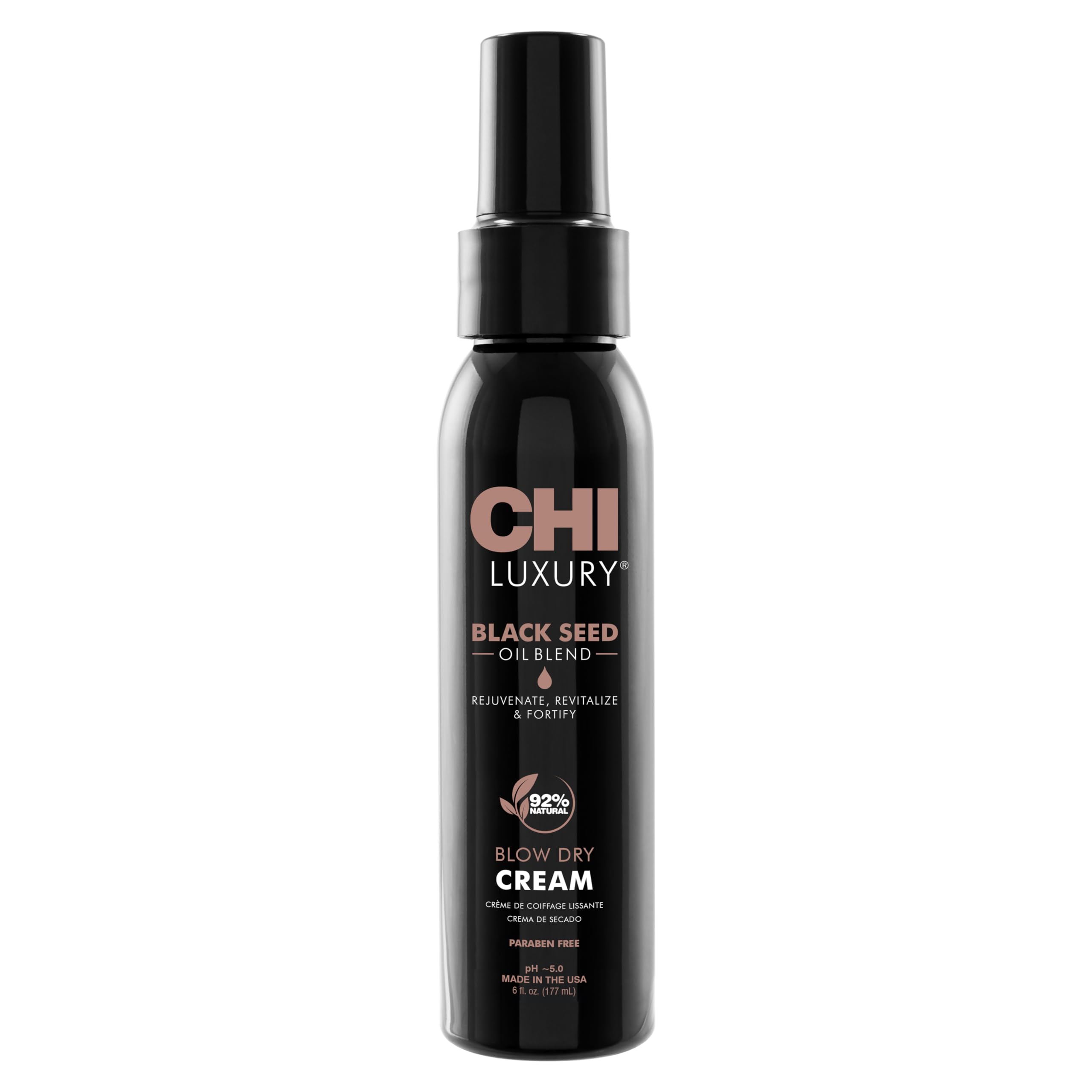 CHI Luxury Black Seed Oil Blow Dry Cream, Moisturizing Styling Cream For Sleek & Smooth Hair, Light-Hold, Sulfate, Paraben & Gluten-Free, 6 Oz