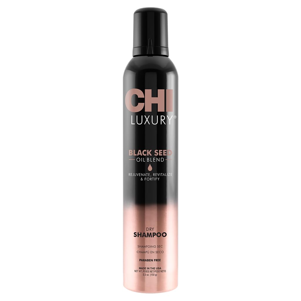 CHI Luxury Black Seed Oil Dry Shampoo, Hydrating Formula To Clean, Revitalize & Strengthen Hair, Sulfate, Paraben & Gluten-Free, 5.3 Oz