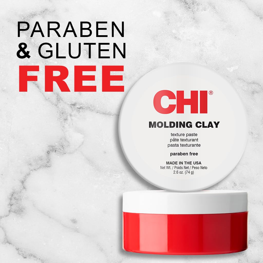 CHI Molding Clay Texture Hair Paste, Styling Product For Volume, Texture & Body, Paraben & Gluten-Free, 2.6 Oz