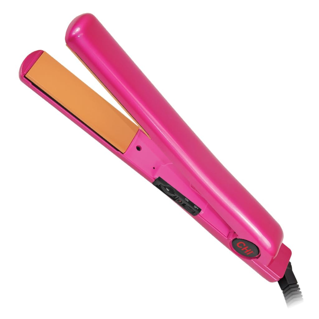 CHI Tourmaline Ceramic Series Flat Iron, Hair Straightener For Silky Smooth Hair, Ideal For Straightening Or Curling Hair, 1" Iron, Pure Pink